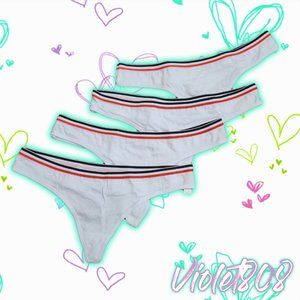 [M] White String Thong Panty (4-pack)